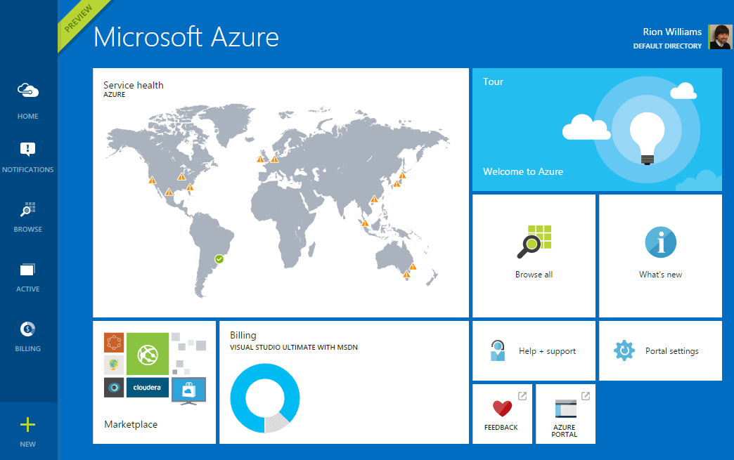 The New Azure Portal