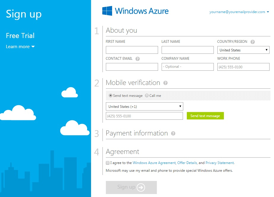 Azure Signup