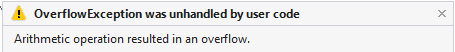 An example of an Overflow Exception